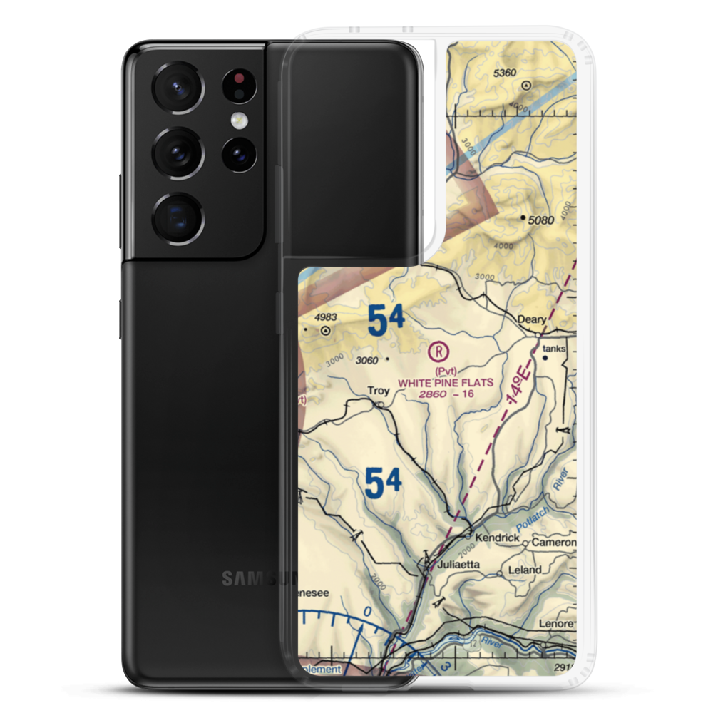 White Pine Flats Ranch LLC Airport (ID94) VFR Sectional Samsung Case Samsung Galaxy S21 Ultra model shown