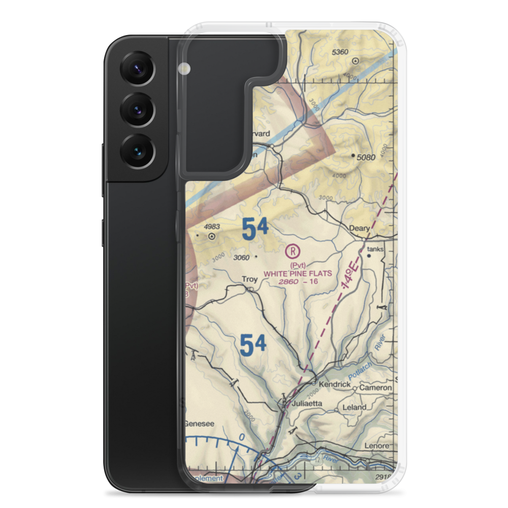 White Pine Flats Ranch LLC Airport (ID94) VFR Sectional Samsung Case Samsung Galaxy S22 Plus model shown