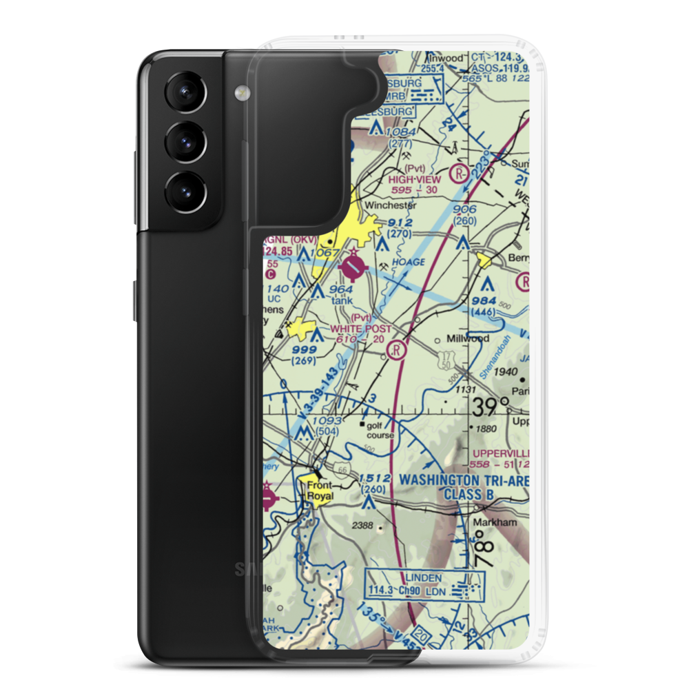 White Post Airport (3VA7) VFR Sectional Samsung Case Samsung Galaxy S21 Plus model shown