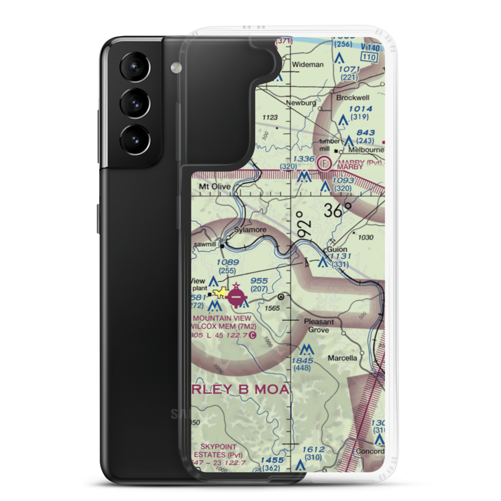 White River Airport (AR64) VFR Sectional Samsung Case Samsung Galaxy S21 Plus model shown