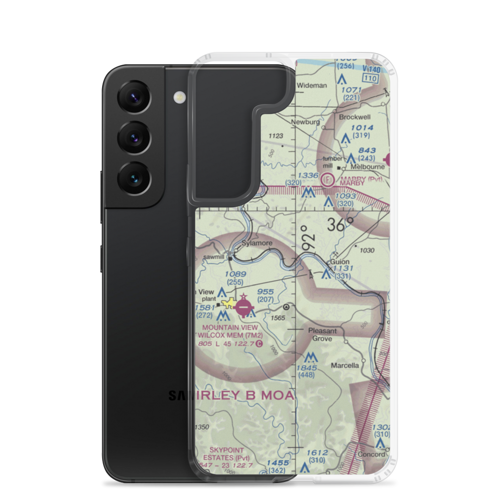 White River Airport (AR64) VFR Sectional Samsung Case Samsung Galaxy S22 model shown