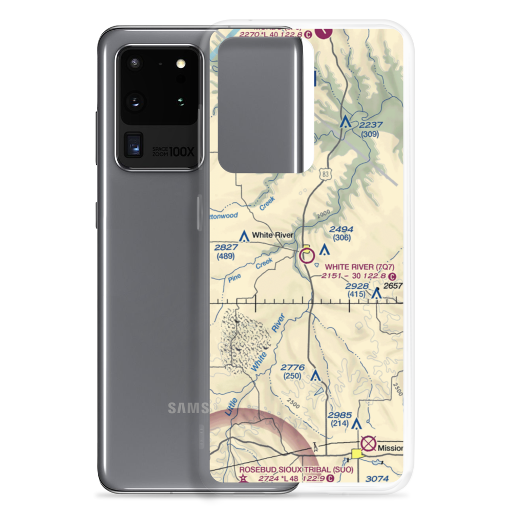 White River Municipal Airport (7Q7) VFR Sectional Samsung Case Samsung Galaxy S20 Ultra model shown