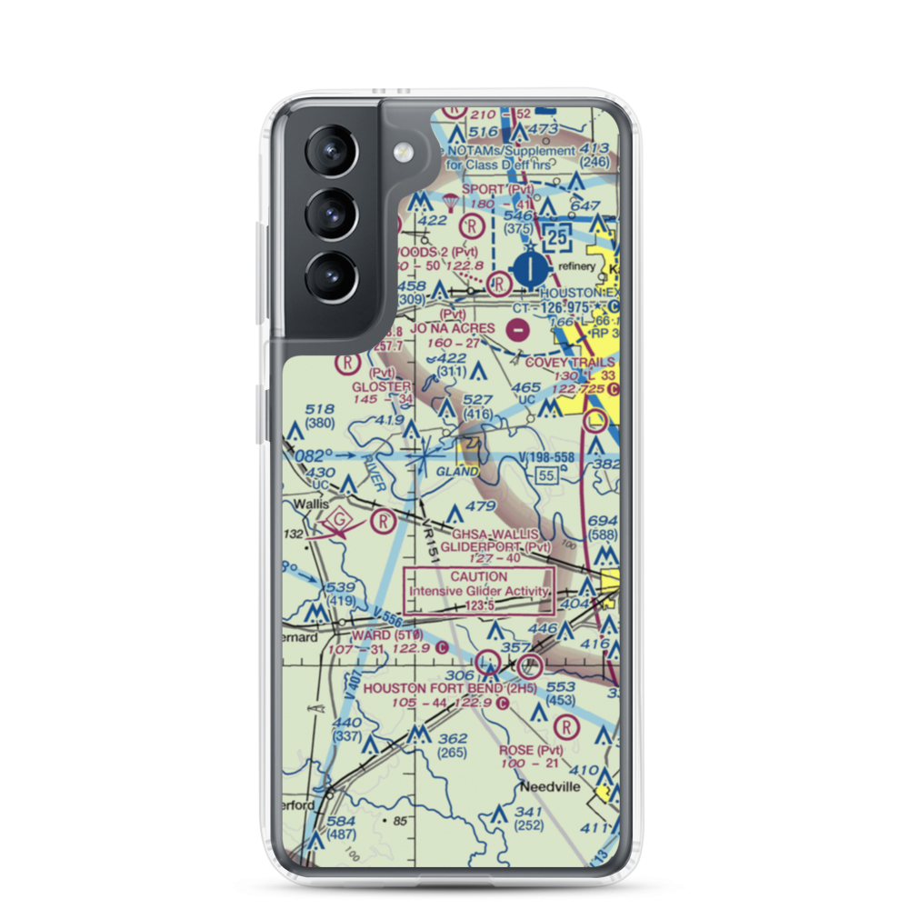White Wing Ranch Airport (TA97) VFR Sectional Samsung Case Samsung Galaxy S21 model shown