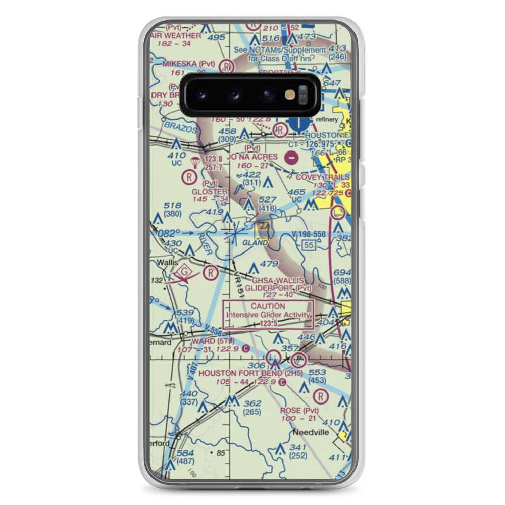White Wing Ranch Airport (TA97) VFR Sectional Samsung Case Samsung Galaxy S10+ model shown