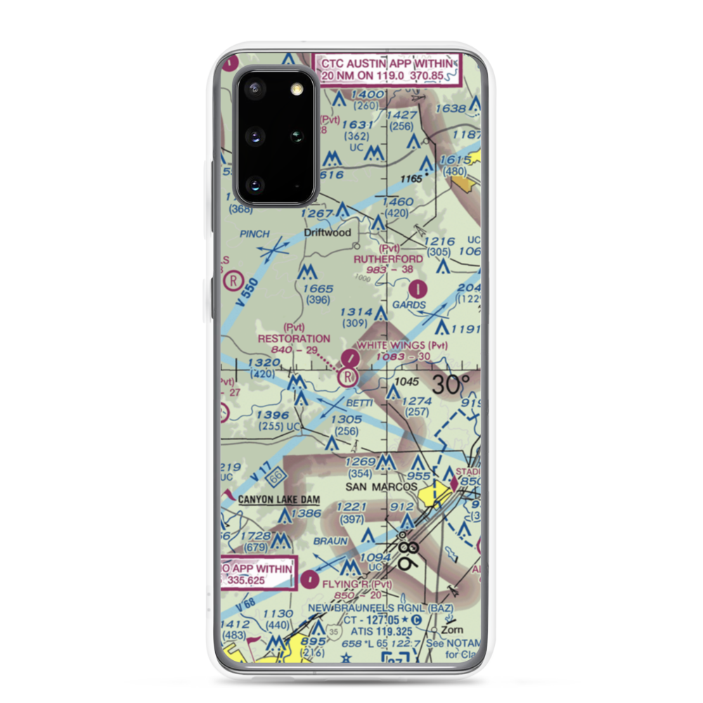 White Wings Airport (3TS1) VFR Sectional Samsung Case Samsung Galaxy S20 Plus model shown