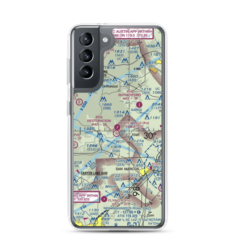 White Wings Airport (3TS1) VFR Sectional Samsung Case Samsung Galaxy S21 model shown