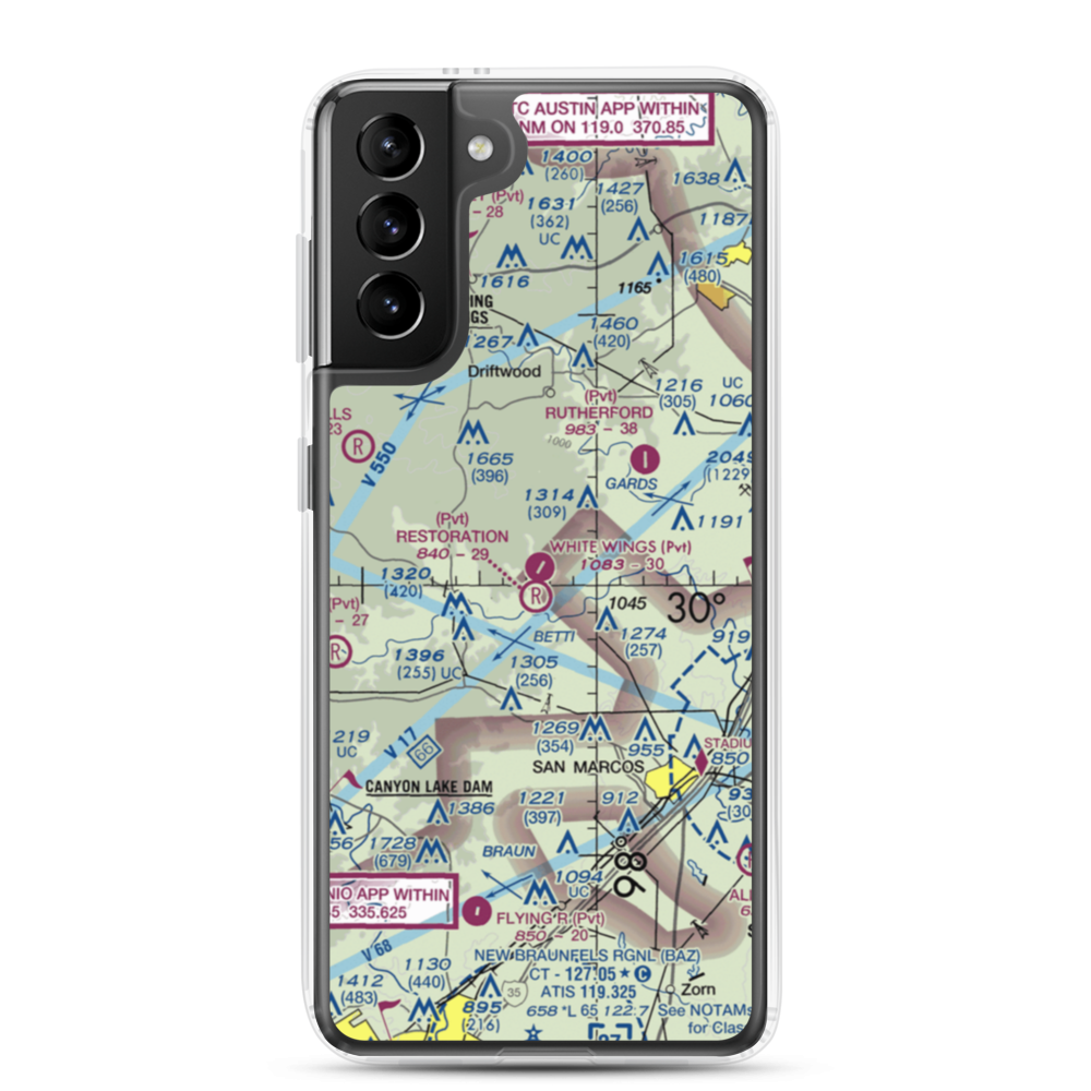 White Wings Airport (3TS1) VFR Sectional Samsung Case Samsung Galaxy S21 Plus model shown