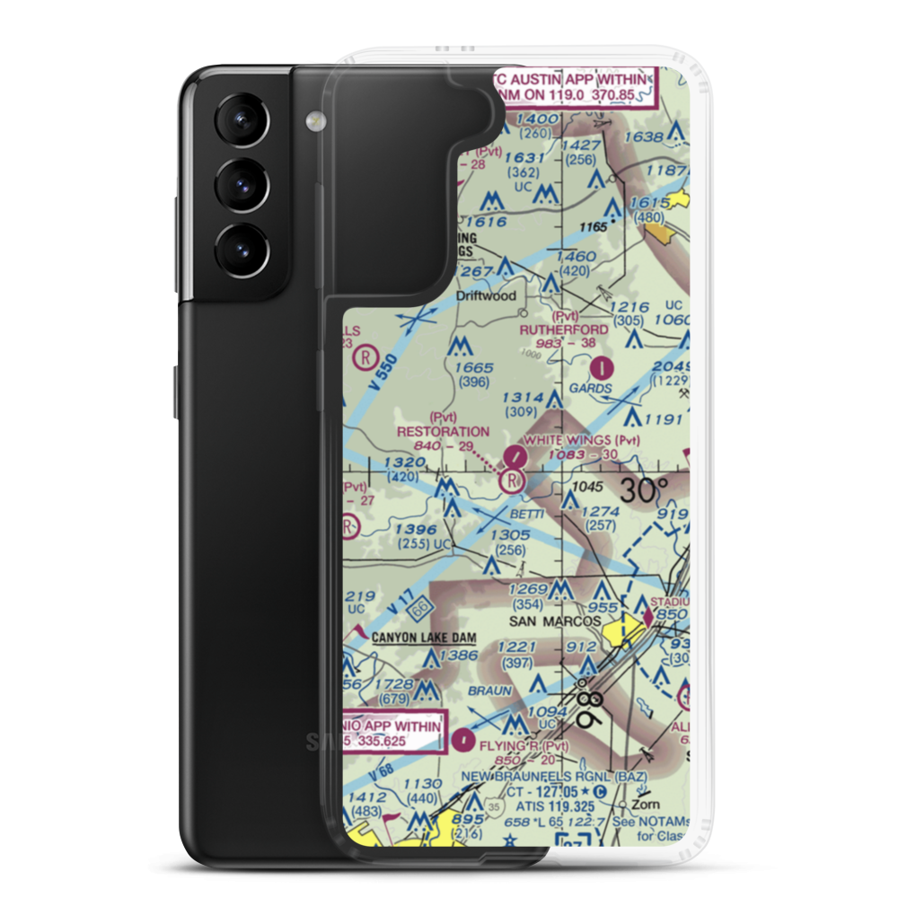 White Wings Airport (3TS1) VFR Sectional Samsung Case Samsung Galaxy S21 Plus model shown