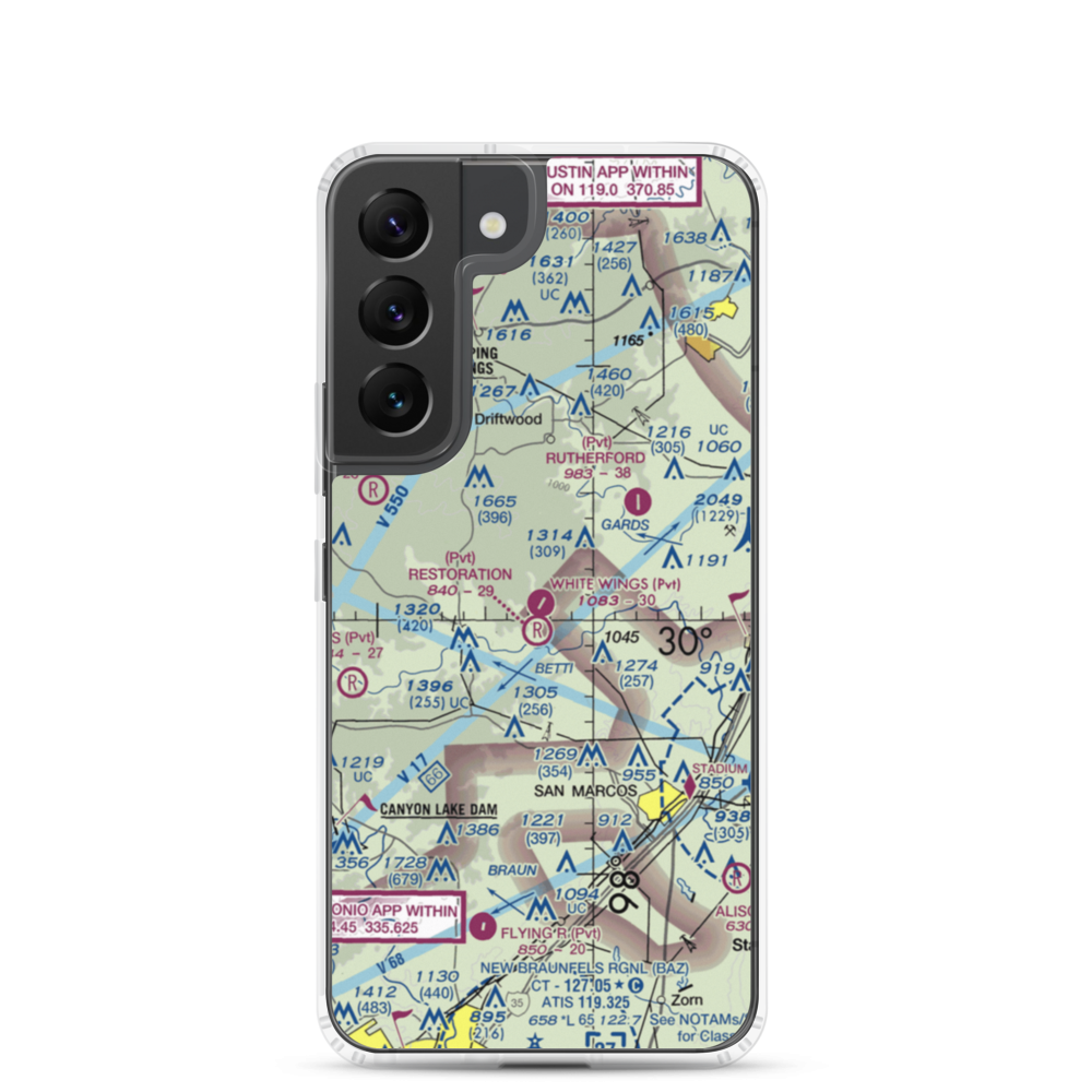 White Wings Airport (3TS1) VFR Sectional Samsung Case Samsung Galaxy S22 model shown