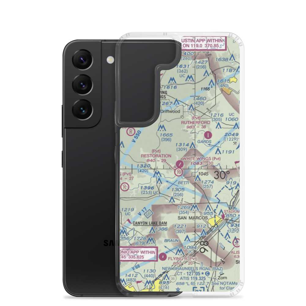 White Wings Airport (3TS1) VFR Sectional Samsung Case Samsung Galaxy S22 model shown