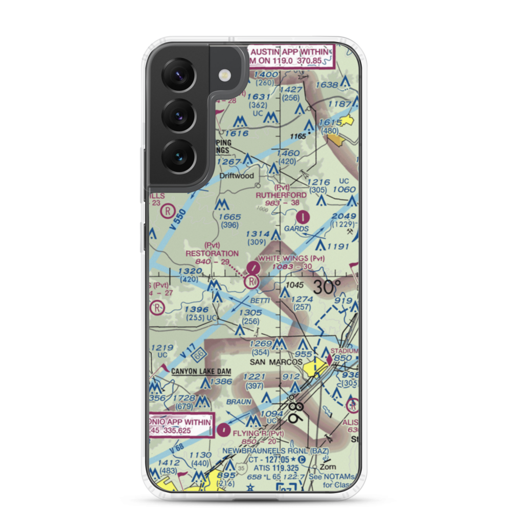 White Wings Airport (3TS1) VFR Sectional Samsung Case Samsung Galaxy S22 Plus model shown