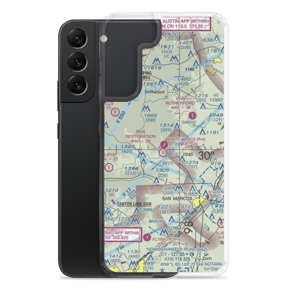 White Wings Airport (3TS1) VFR Sectional Samsung Case Samsung Galaxy S22 Plus model shown