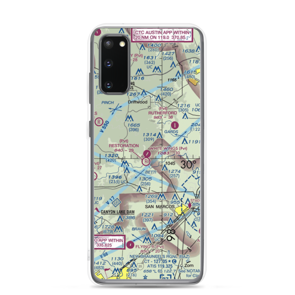 White Wings Airport (3TS1) VFR Sectional Samsung Case Samsung Galaxy S20 model shown