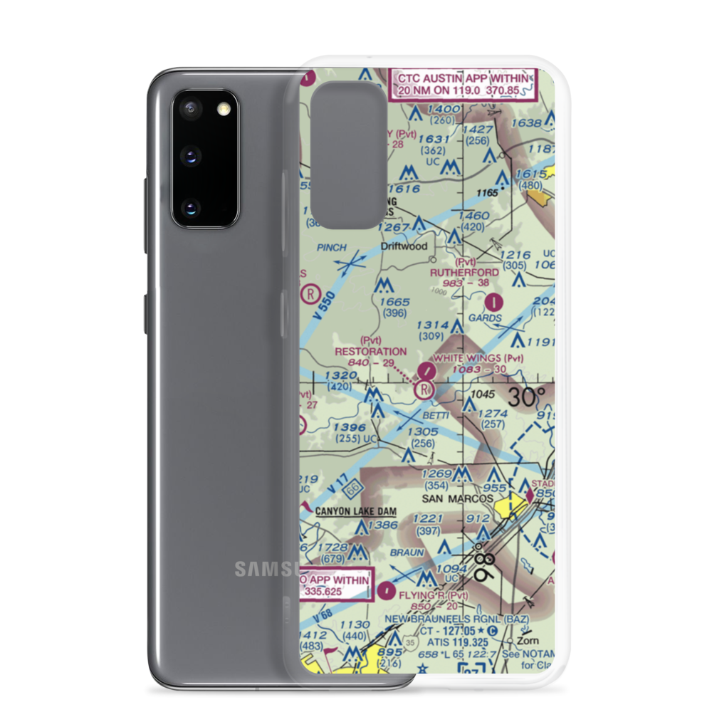White Wings Airport (3TS1) VFR Sectional Samsung Case Samsung Galaxy S20 model shown
