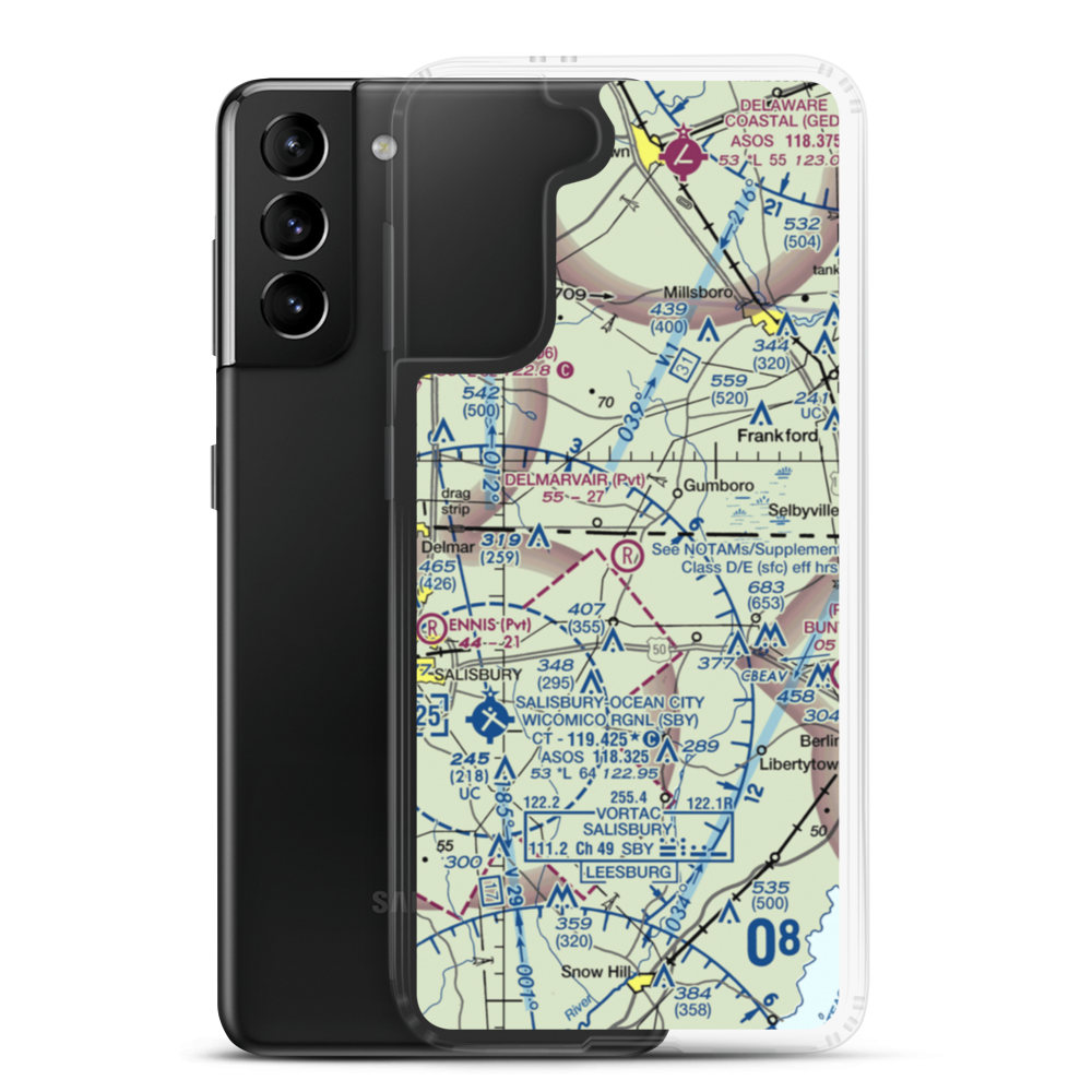 White's Airstrip (6MD8) VFR Sectional Samsung Case Samsung Galaxy S21 Plus model shown