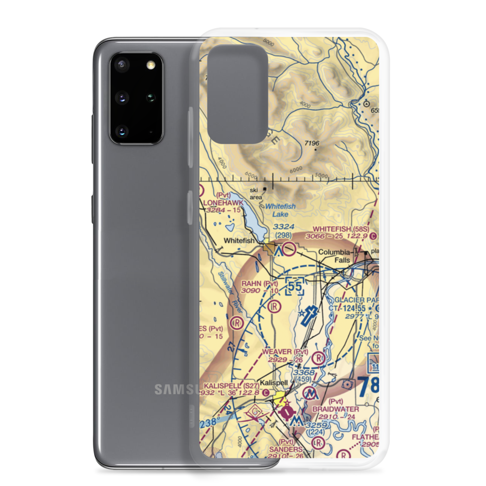 Whitefish Airport (58S) VFR Sectional Samsung Case Samsung Galaxy S20 Plus model shown
