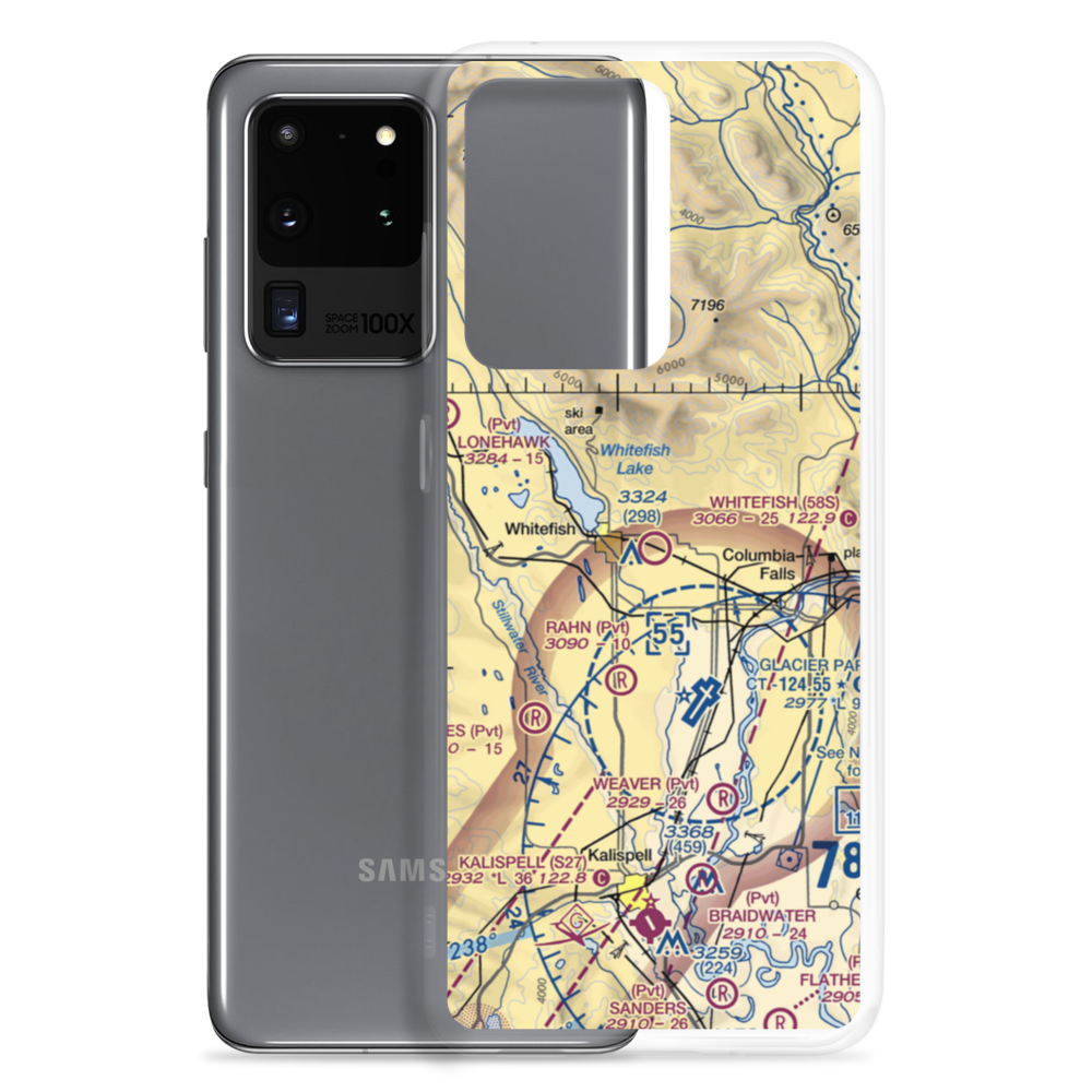 Whitefish Airport (58S) VFR Sectional Samsung Case Samsung Galaxy S20 Ultra model shown