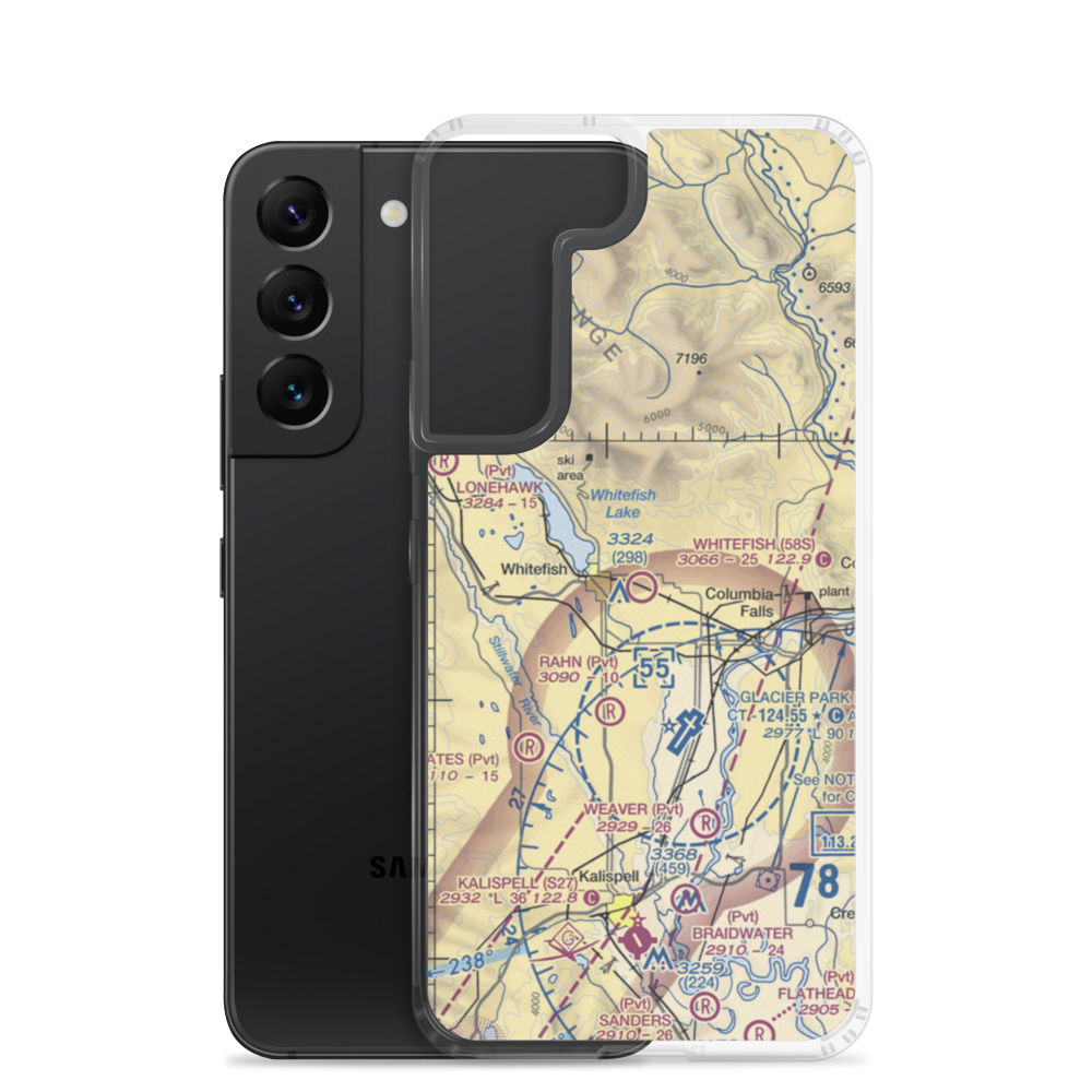 Whitefish Airport (58S) VFR Sectional Samsung Case Samsung Galaxy S22 model shown