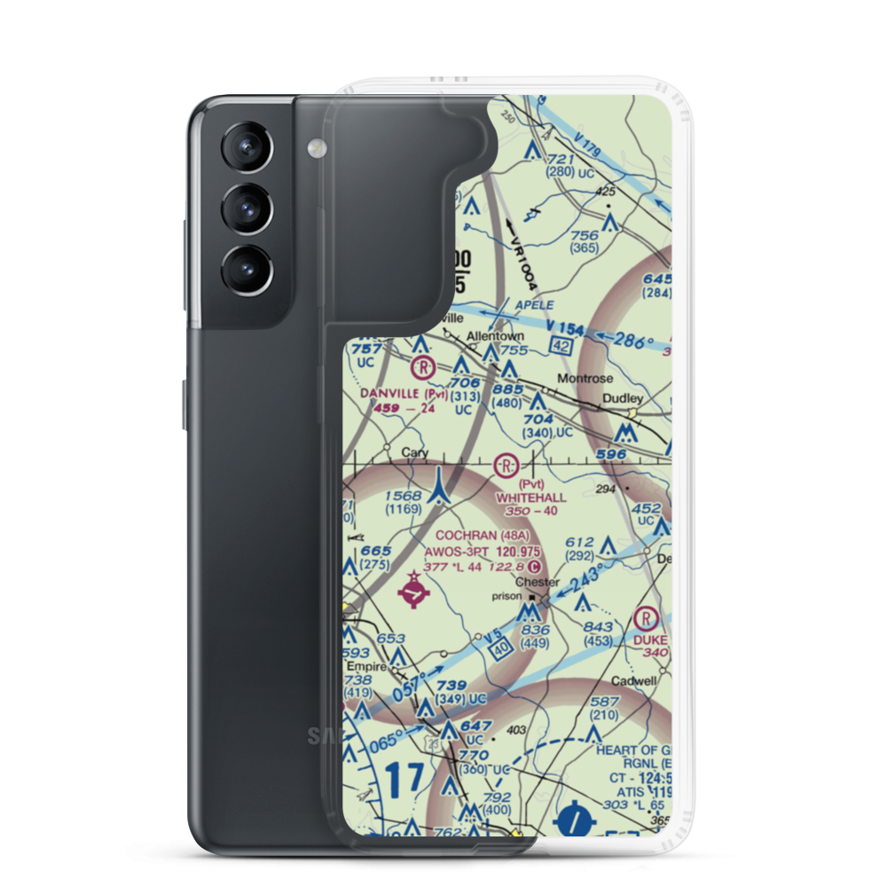 Whitehall Airport (4GE3) VFR Sectional Samsung Case Samsung Galaxy S21 model shown