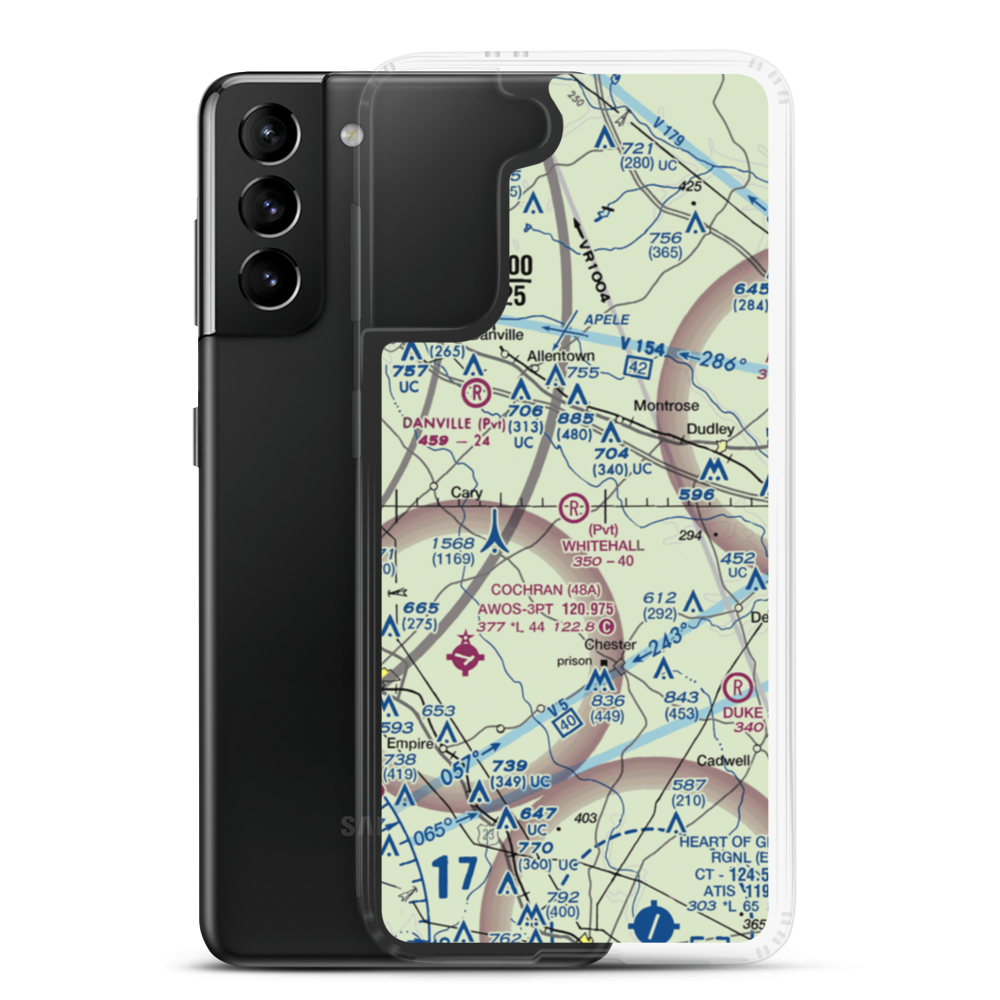 Whitehall Airport (4GE3) VFR Sectional Samsung Case Samsung Galaxy S21 Plus model shown