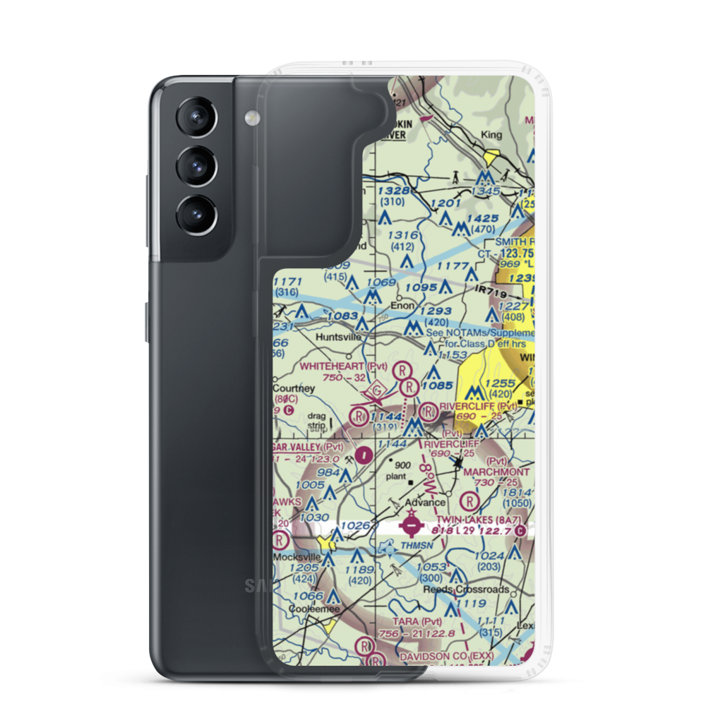 Whiteheart Farm Airport (08NC) VFR Sectional Samsung Case Samsung Galaxy S21 model shown