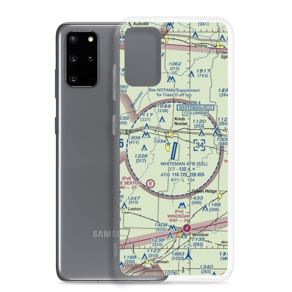 Whiteman Air Force Base (SZL) VFR Sectional Samsung Case Samsung Galaxy S20 Plus model shown