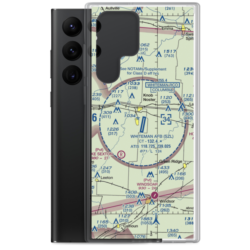 Whiteman Air Force Base (SZL) VFR Sectional Samsung Case Samsung Galaxy S22 Ultra model shown