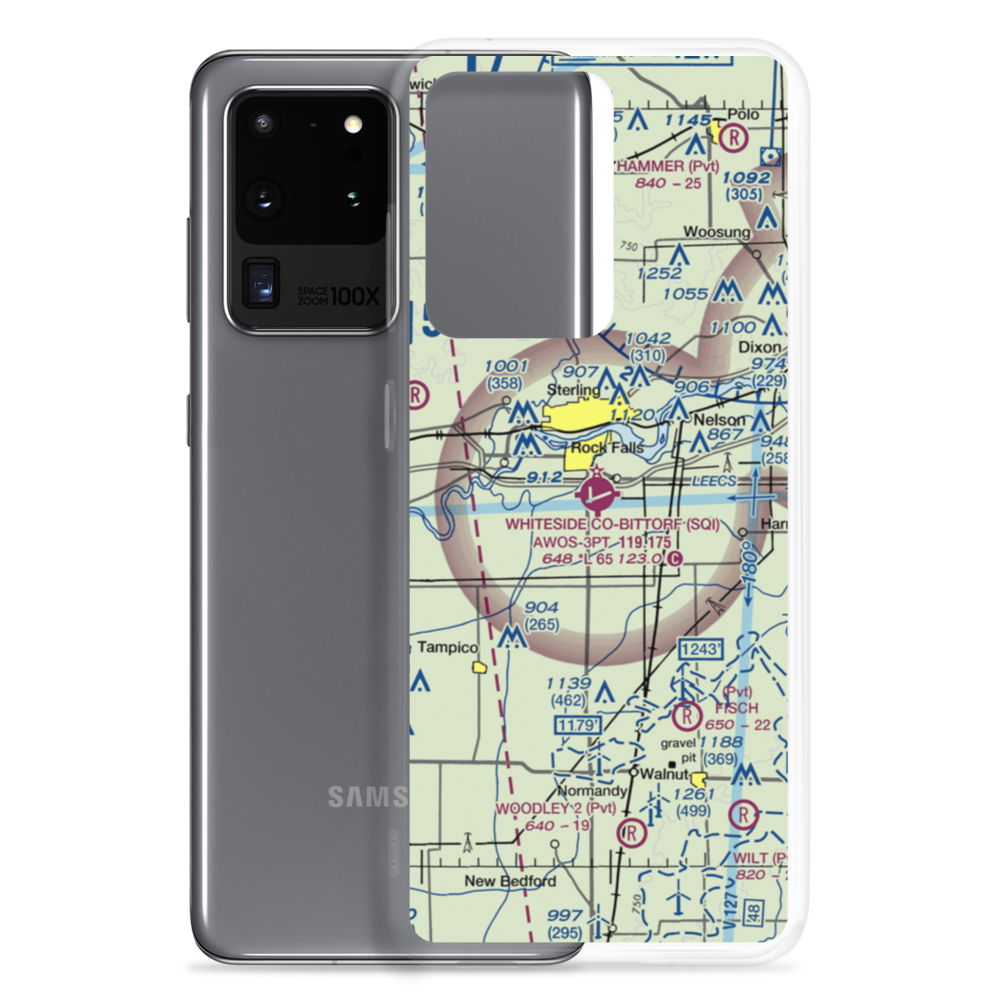 Whiteside County Airport-Joseph H Bittorf Field (SQI) VFR Sectional Samsung Case Samsung Galaxy S20 Ultra model shown