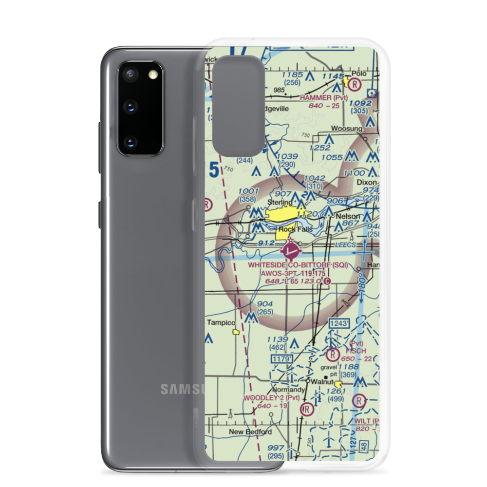 Whiteside County Airport-Joseph H Bittorf Field (SQI) VFR Sectional Samsung Case Samsung Galaxy S20 model shown