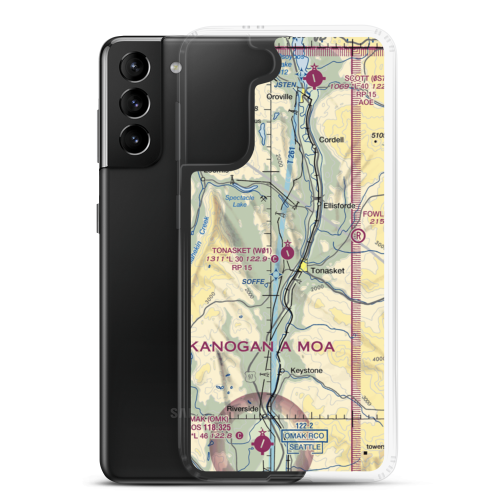 Whitestone Airport (32WA) VFR Sectional Samsung Case Samsung Galaxy S21 Plus model shown