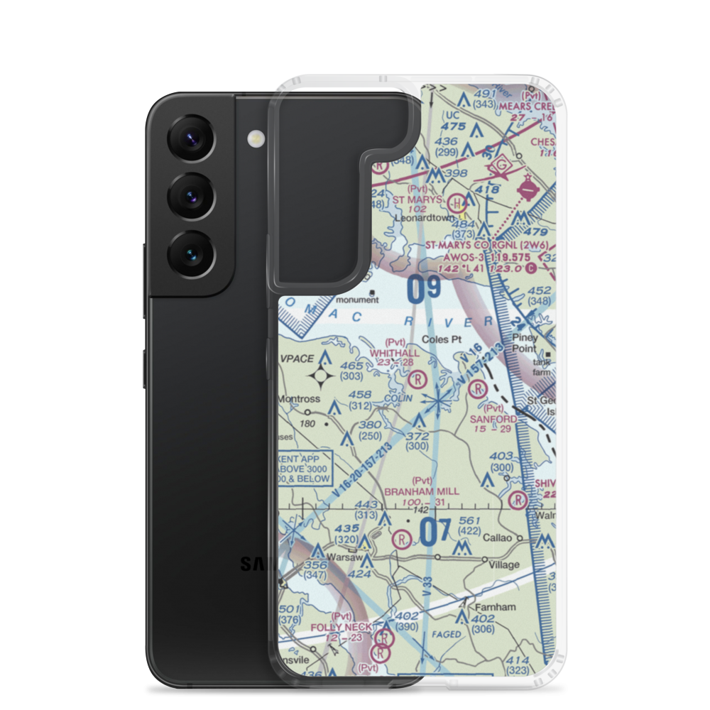 Whithall Farm Airport (1VG2) VFR Sectional Samsung Case Samsung Galaxy S22 model shown