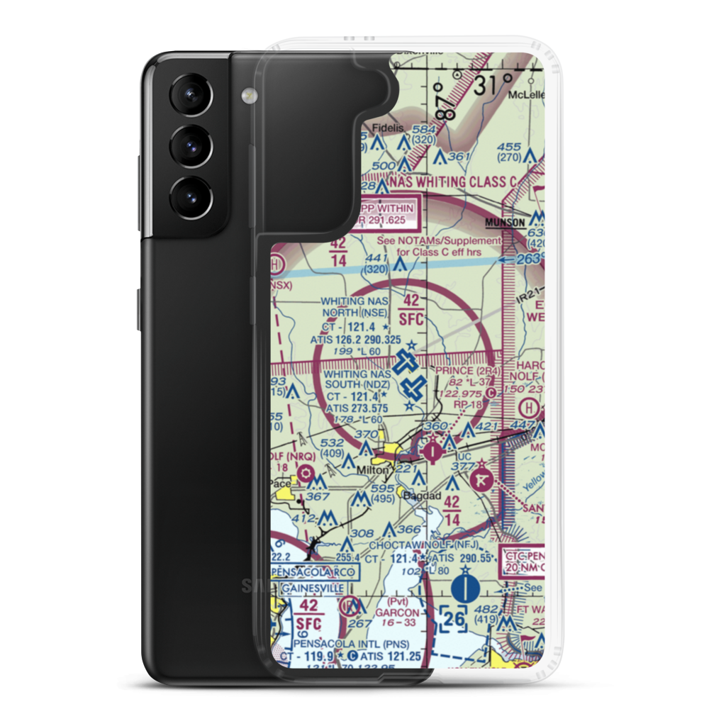 Whiting Field Naval Air Station - North (NSE) VFR Sectional Samsung Case Samsung Galaxy S21 Plus model shown