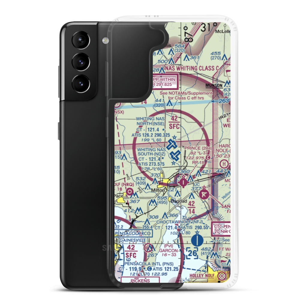 Whiting Field Naval Air Station South Airport (NDZ) VFR Sectional Samsung Case Samsung Galaxy S21 Plus model shown