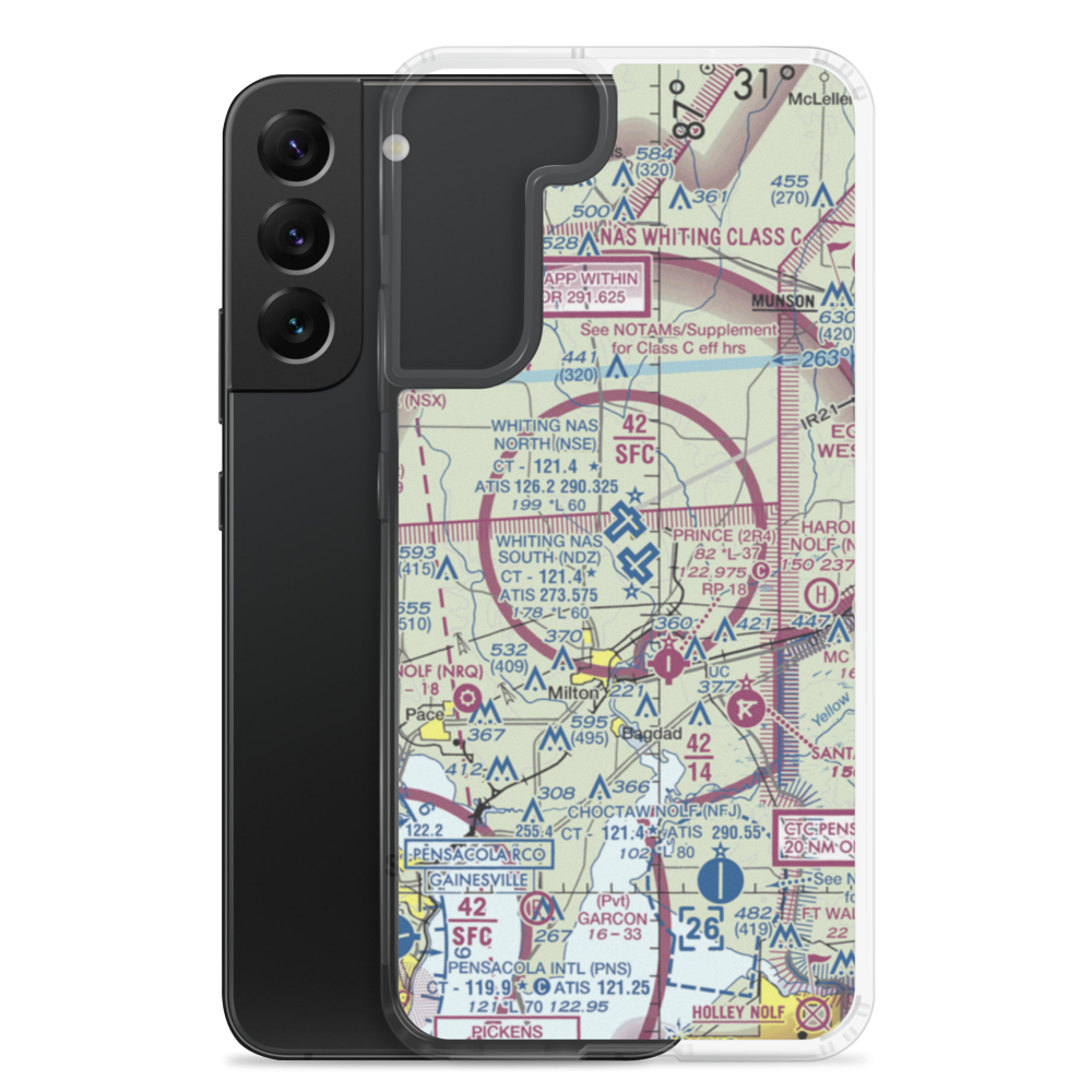 Whiting Field Naval Air Station South Airport (NDZ) VFR Sectional Samsung Case Samsung Galaxy S22 Plus model shown