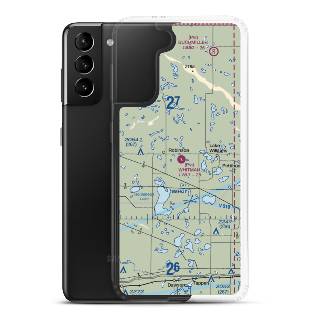 Whitman Field (ND54) VFR Sectional Samsung Case Samsung Galaxy S21 Plus model shown