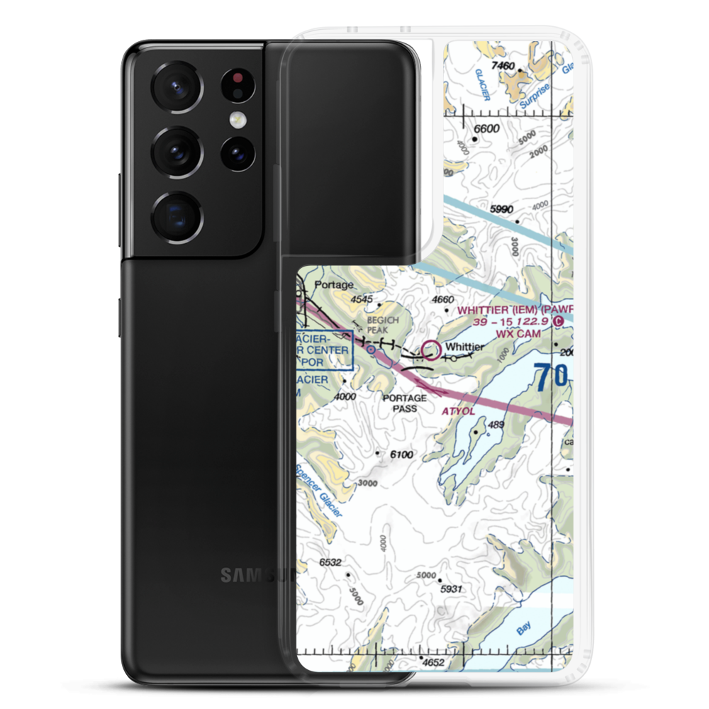 Whittier Airport (IEM) VFR Sectional Samsung Case Samsung Galaxy S21 Ultra model shown