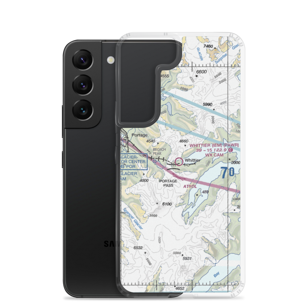 Whittier Airport (IEM) VFR Sectional Samsung Case Samsung Galaxy S22 model shown