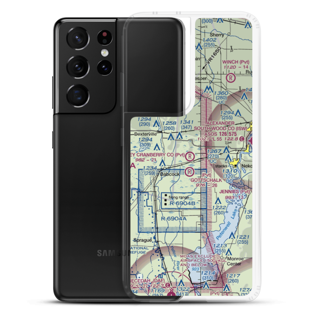 Whittlesey Cranberry Co Airport (29WI) VFR Sectional Samsung Case Samsung Galaxy S21 Ultra model shown