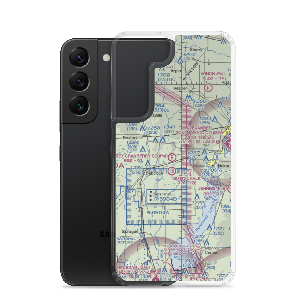 Whittlesey Cranberry Co Airport (29WI) VFR Sectional Samsung Case Samsung Galaxy S22 model shown