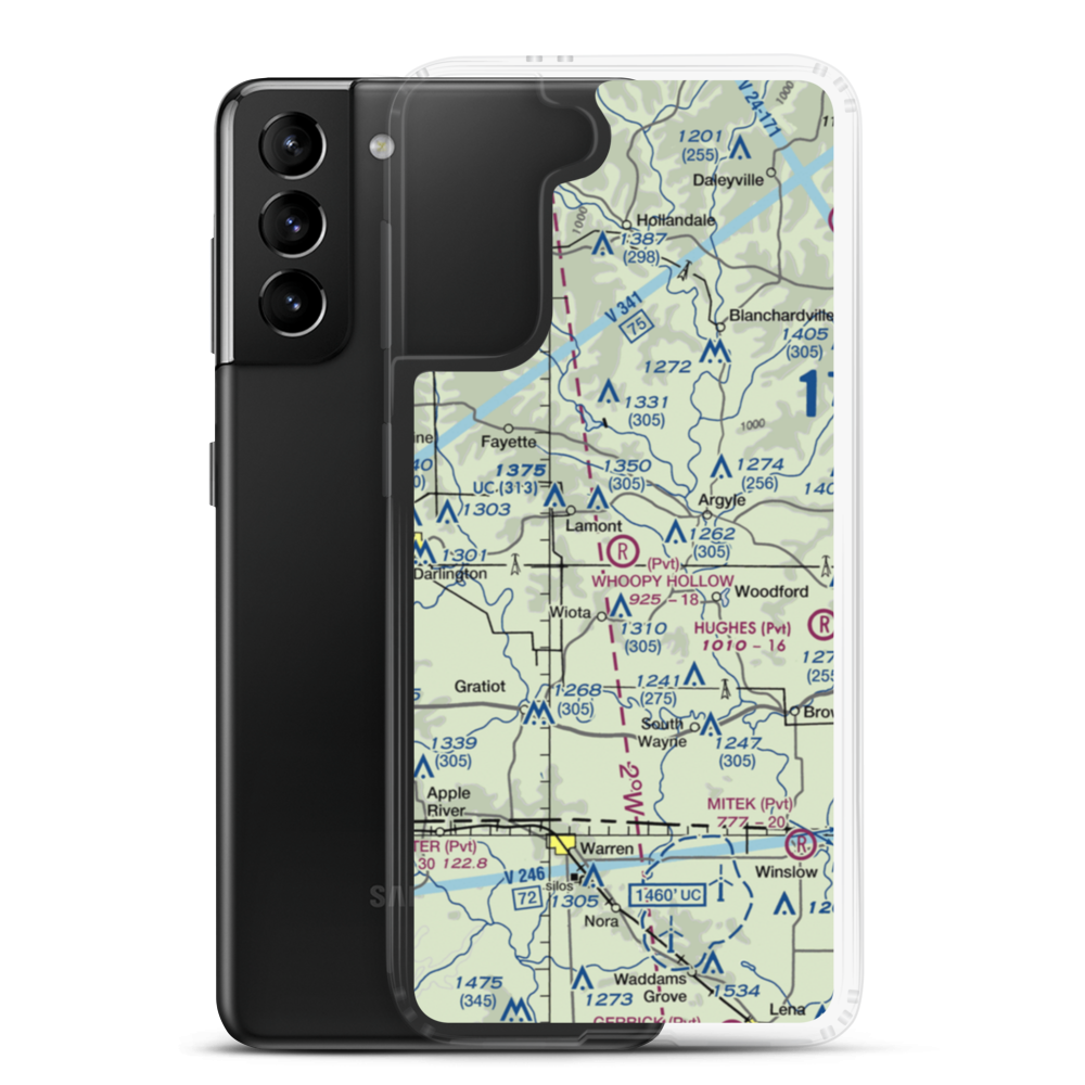 Whoopy Hollow Aerodrome (65WN) VFR Sectional Samsung Case Samsung Galaxy S21 Plus model shown