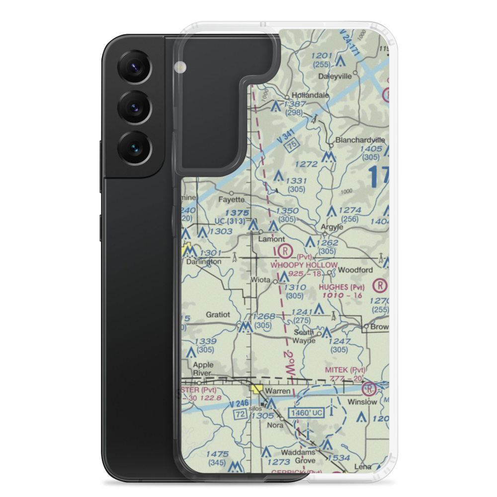 Whoopy Hollow Aerodrome (65WN) VFR Sectional Samsung Case Samsung Galaxy S22 Plus model shown