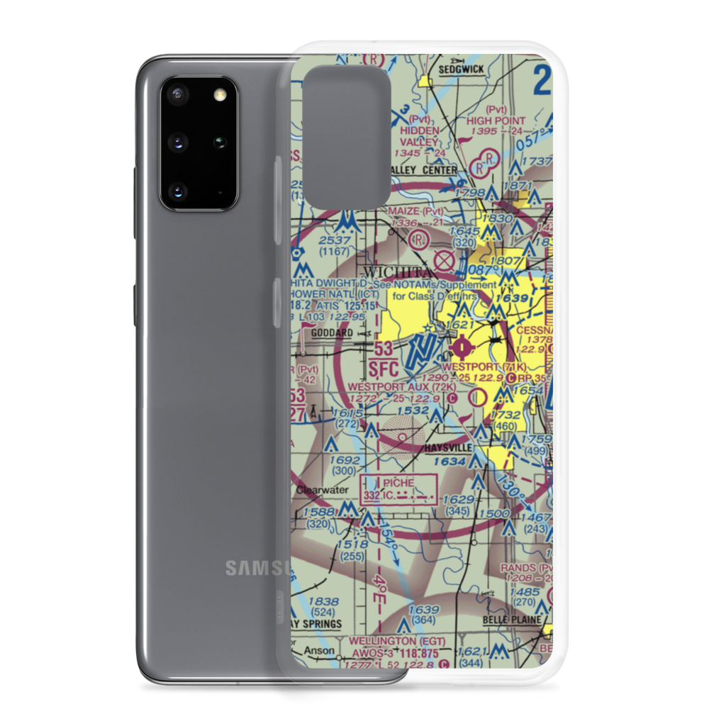 Wichita Eisenhower National Airport (ICT) VFR Sectional Samsung Case Samsung Galaxy S20 Plus model shown