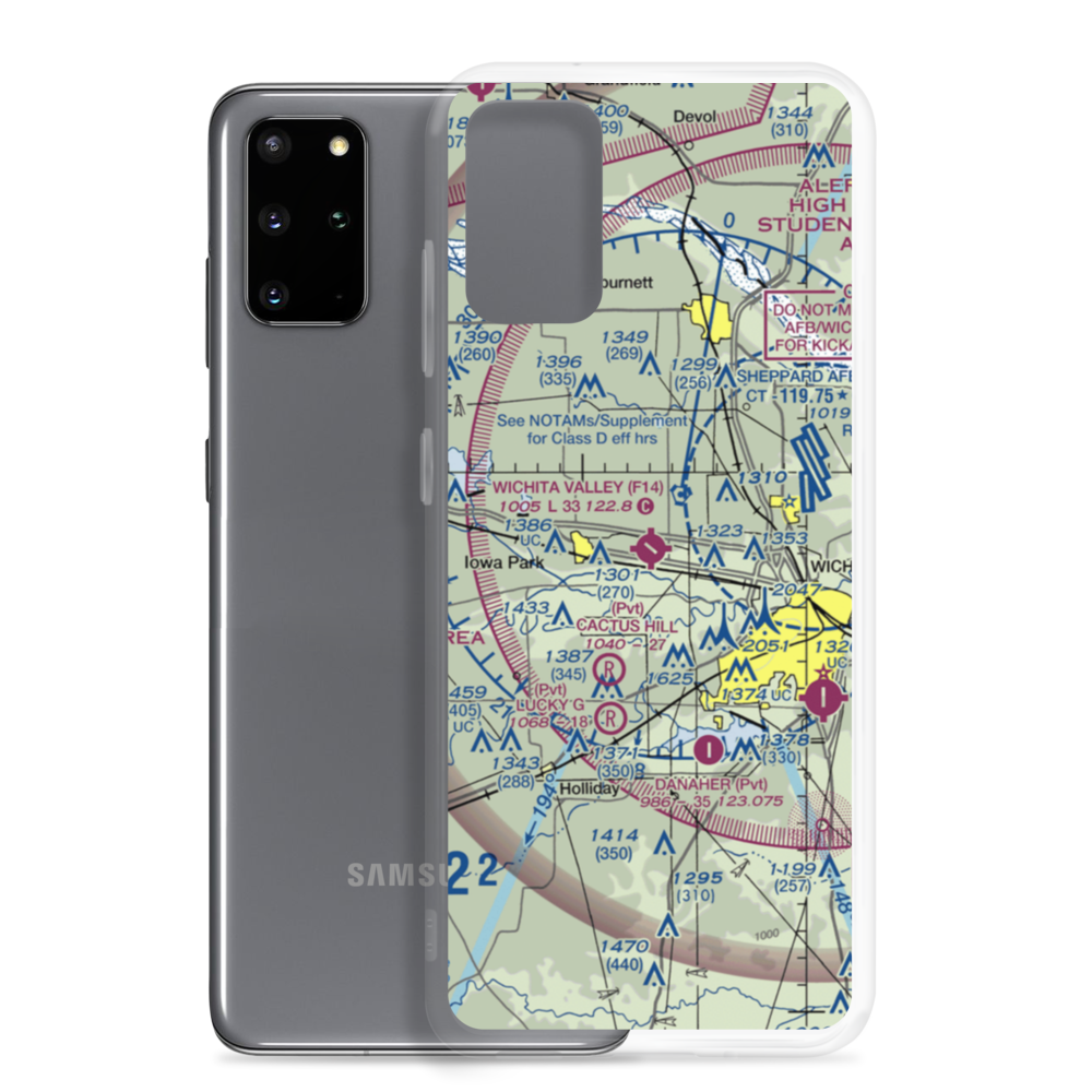 Wichita Valley Airport (F14) VFR Sectional Samsung Case Samsung Galaxy S20 Plus model shown