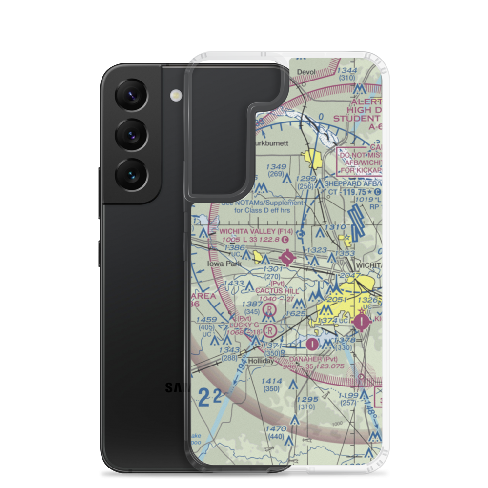 Wichita Valley Airport (F14) VFR Sectional Samsung Case Samsung Galaxy S22 model shown