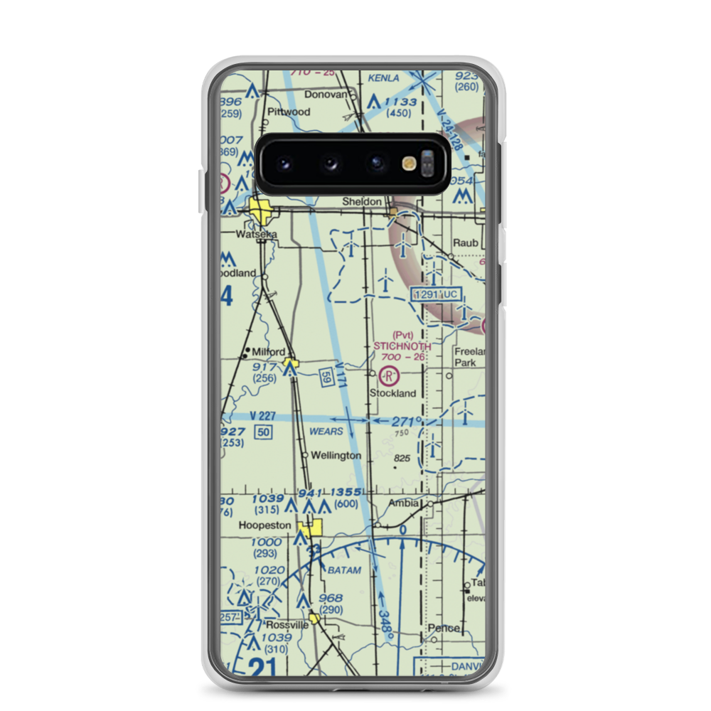 Wichman Airport (96LL) VFR Sectional Samsung Case Samsung Galaxy S10 model shown