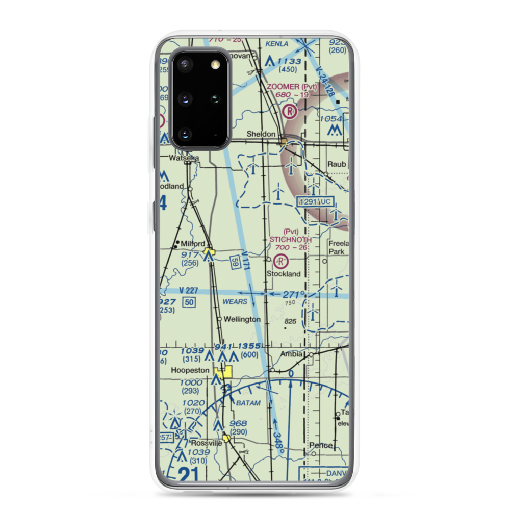 Wichman Airport (96LL) VFR Sectional Samsung Case Samsung Galaxy S20 Plus model shown