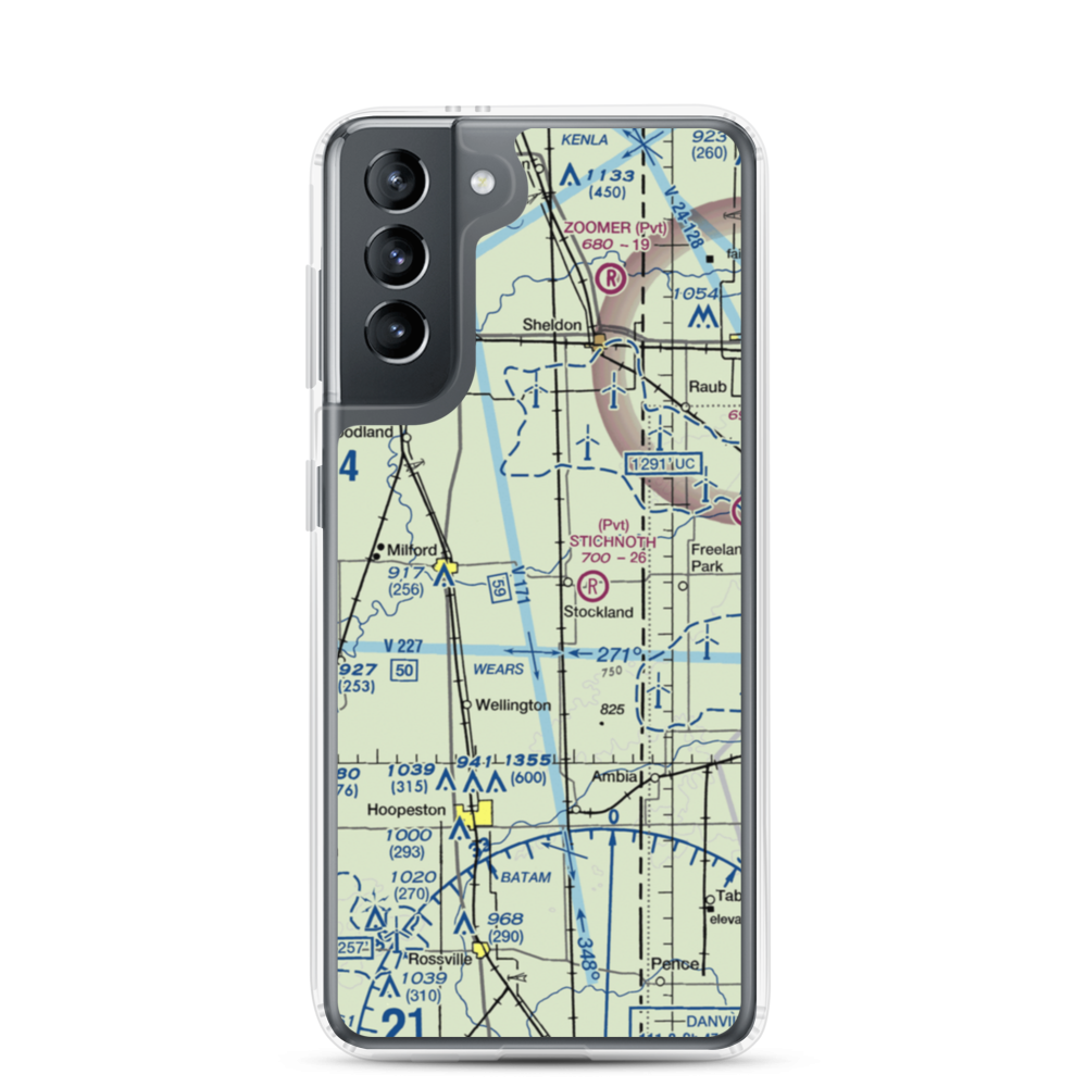 Wichman Airport (96LL) VFR Sectional Samsung Case Samsung Galaxy S21 model shown