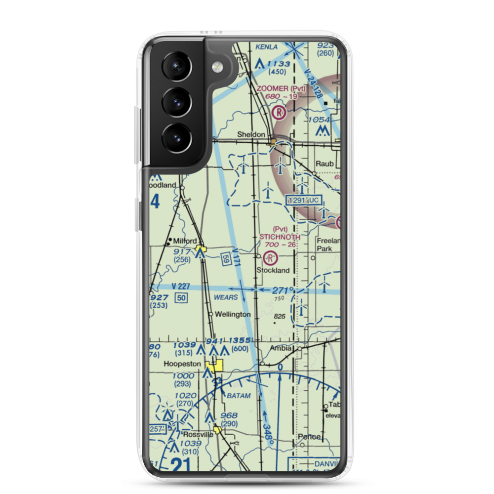 Wichman Airport (96LL) VFR Sectional Samsung Case Samsung Galaxy S21 Plus model shown