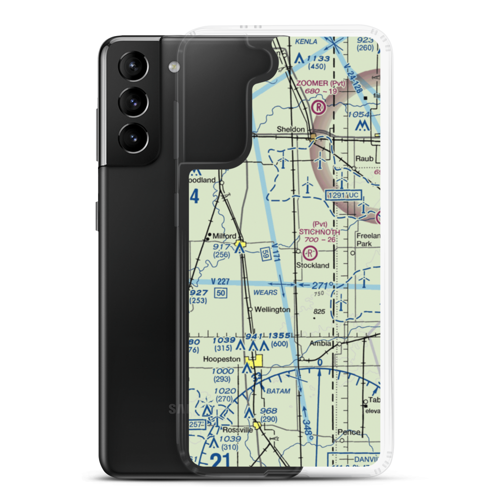 Wichman Airport (96LL) VFR Sectional Samsung Case Samsung Galaxy S21 Plus model shown