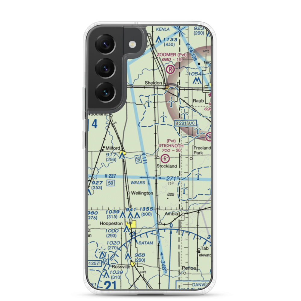 Wichman Airport (96LL) VFR Sectional Samsung Case Samsung Galaxy S22 Plus model shown